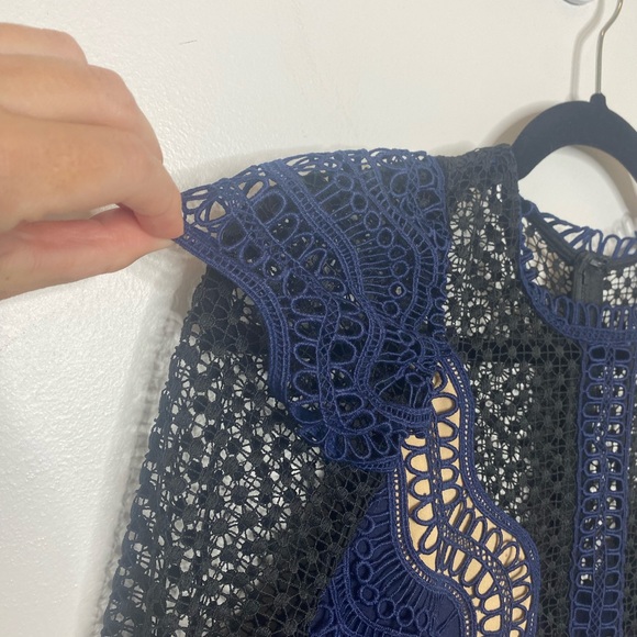 SELF-PORTRAIT Wave Guipure Lace Tiered Ruffled Mini Cocktail Dress - Picture 14 of 16